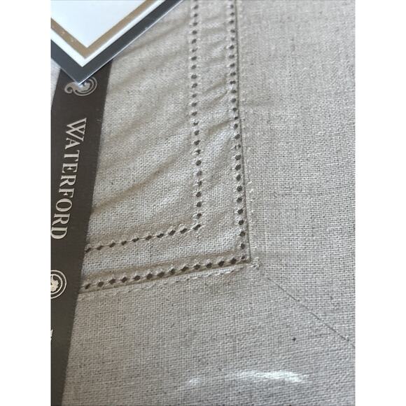 NEW Waterford Linens Corra Tablecloth Oblong 70" x 84" Natural Linen Cotton - Picture 8 of 8